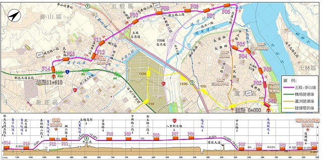 五泰線路線圖。新北捷運局提供